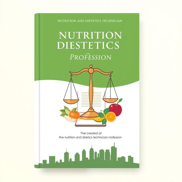 A book cover design centered on the theme of the creation of the nutrition and dietetics technician profession