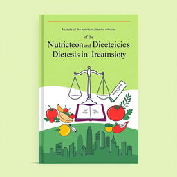 A book cover design centered on the theme of the creation of the nutrition and dietetics technician profession