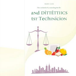 A book cover design centered on the theme of the creation of the nutrition and dietetics technician profession