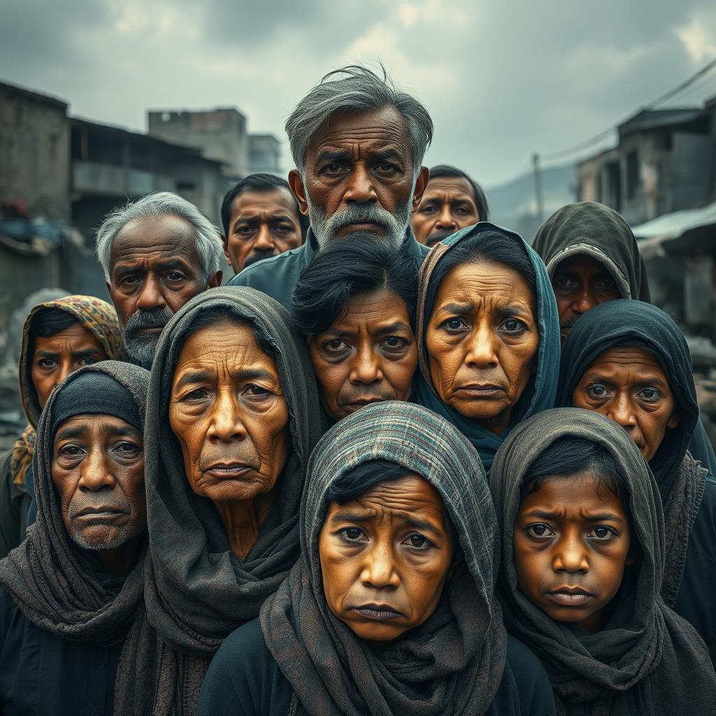 A powerful and thought-provoking image capturing the diverse faces of precariousness