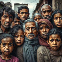 A powerful and thought-provoking image capturing the diverse faces of precariousness