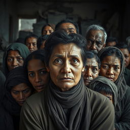 A powerful and thought-provoking image capturing the diverse faces of precariousness