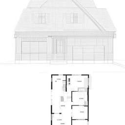 Generate a 3D blueprint of a two-story home featuring a modern design and detailed interior layout.