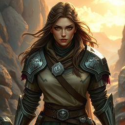 A powerful DND female character, embodying the essence of valor on a path of redemption