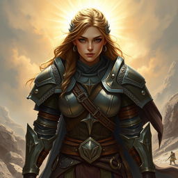 A powerful DND female character, embodying the essence of valor on a path of redemption