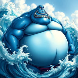 Jinbe, the strong and powerful Fish-Man from the One Piece universe, showcasing his robust and muscular build