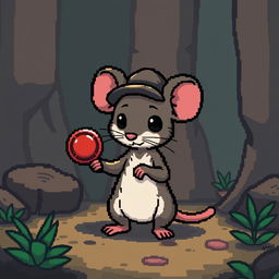 A tiny mouse holding a button in its hand, set within the unique visual style of the Undertale universe