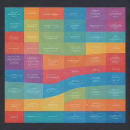 A complex graph including a detailed process scheme, designed with diverse and bright colors to help delineate each separate process.