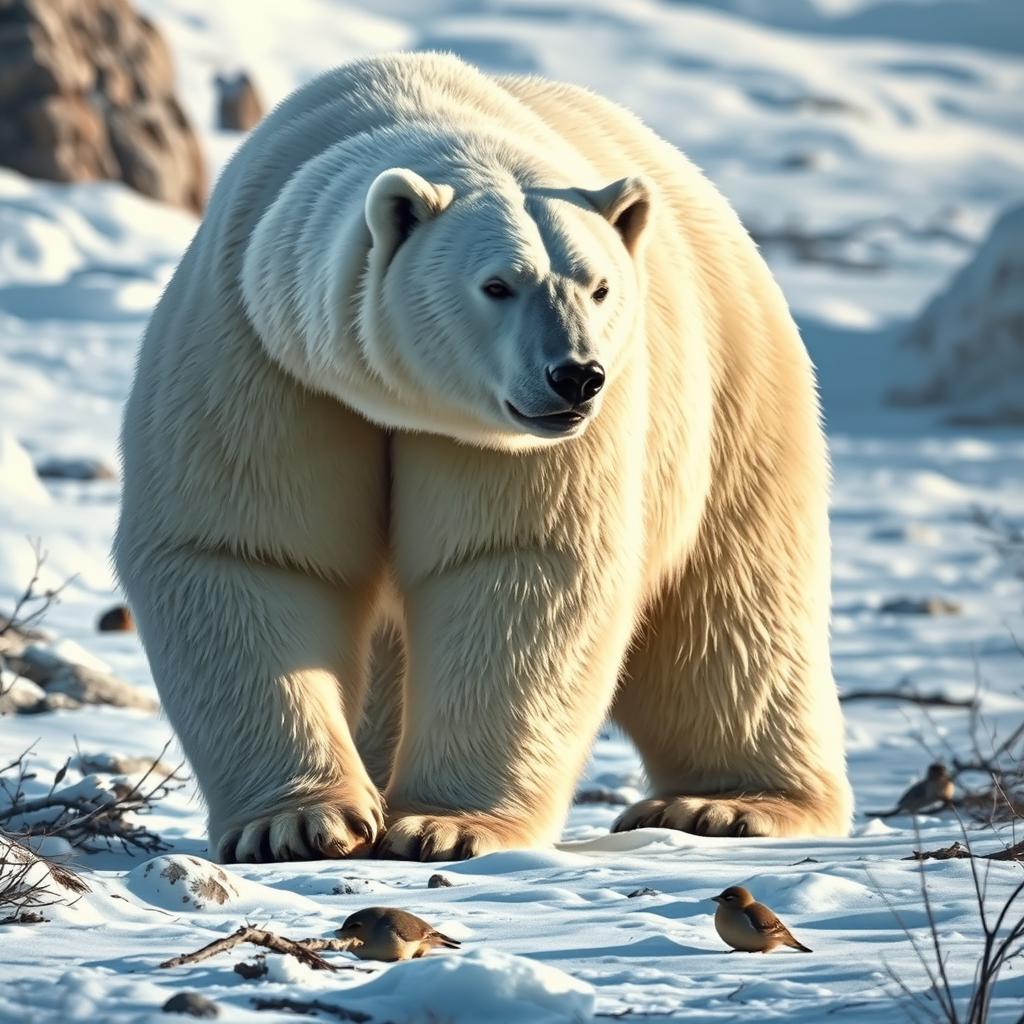 A large Snow Bear, scientifically known as Ursus arctos glacialis, depicted as a significant predator adapted to cold environments