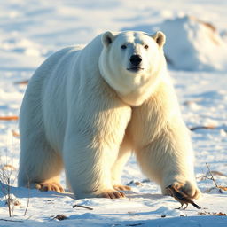 A large Snow Bear, scientifically known as Ursus arctos glacialis, depicted as a significant predator adapted to cold environments