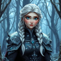 An imaginative fusion of Anna from "Frozen" and Sylvanas from "World of Warcraft," re-envisioned as a DND character