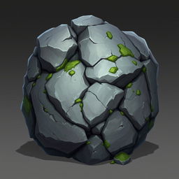 A detailed and artistic 2D sprite of a rock