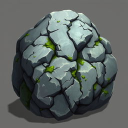 A detailed and artistic 2D sprite of a rock