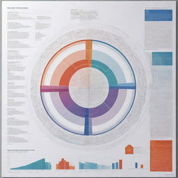 A highly detailed, technical-themed, complex graph including specific information with an intricate process scheme. Use sharp and striking colors to highlight different aspects of the scheme.