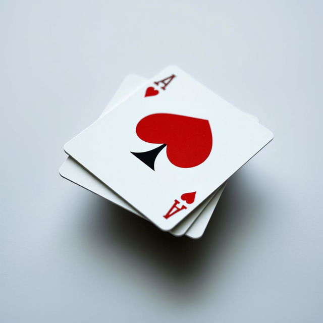 A close-up shot of just two playing cards, the Ace of Hearts stacked directly on top of the King of Clubs