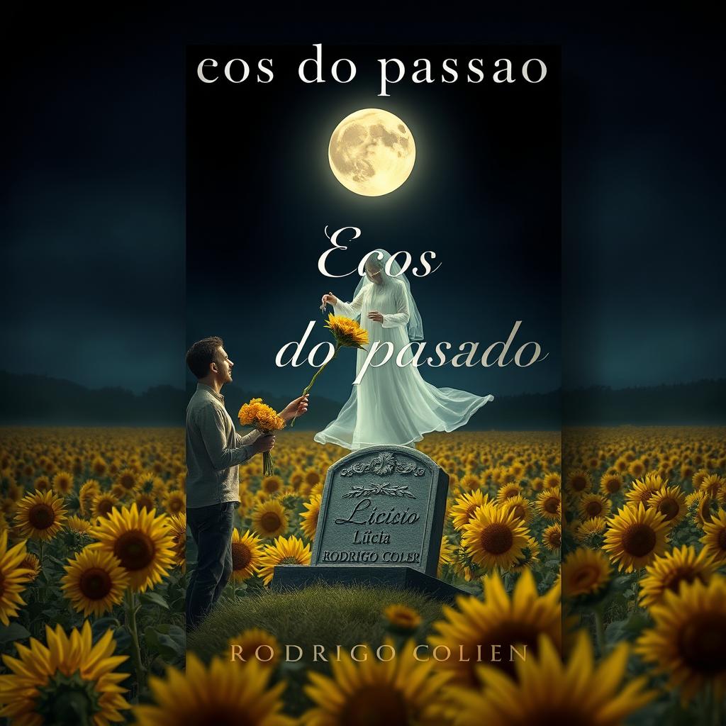 A captivating book cover for "Ecos do passado" by Rodrigo Colen