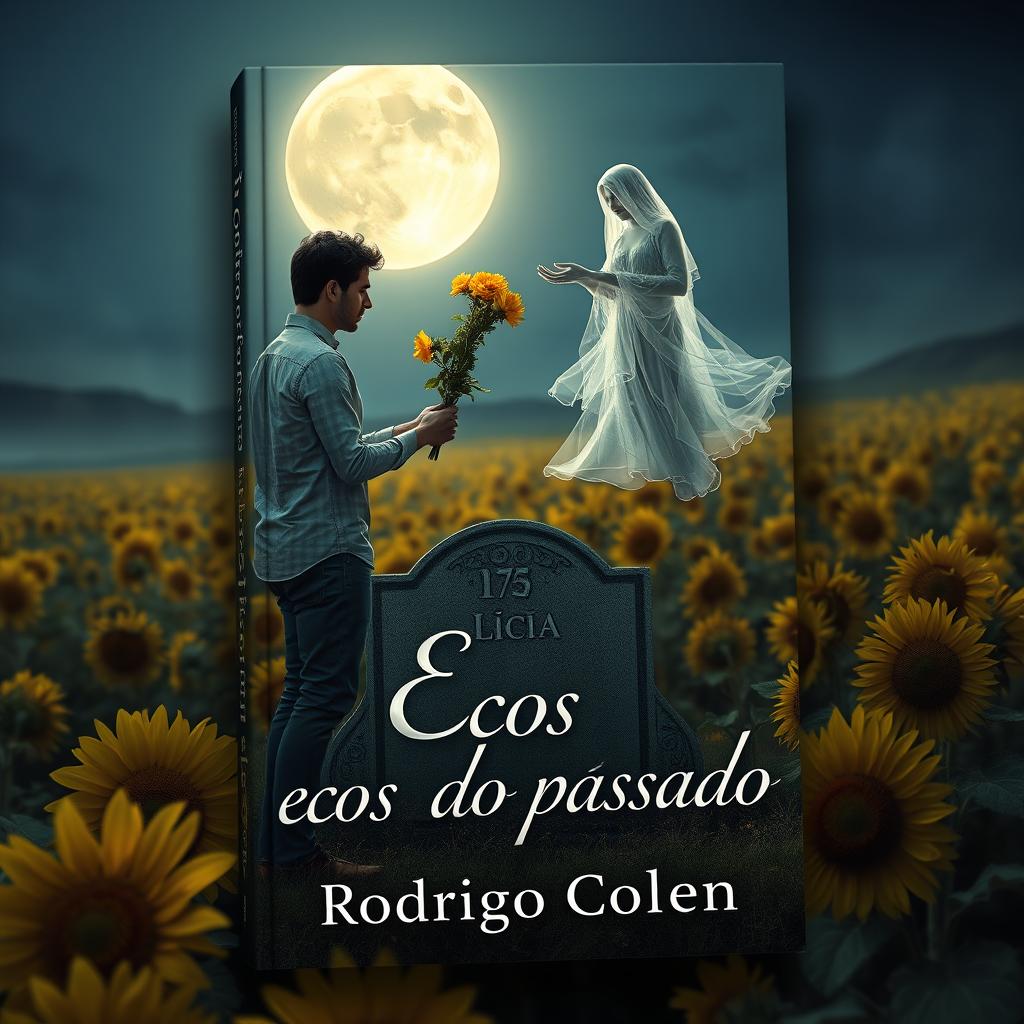 A captivating book cover for "Ecos do passado" by Rodrigo Colen