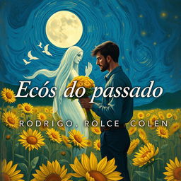 A book cover illustration for a novel titled "Ecos do passado"