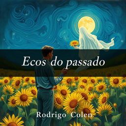 A book cover illustration for a novel titled "Ecos do passado"