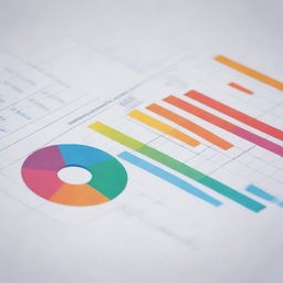 In a landscape orientation, create a highly detailed, technical-themed, complex graph including specific information with a detailed process scheme, using vibrant colors to distinguish each process.