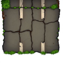 A detailed and artistic 2D sprite of a road segment