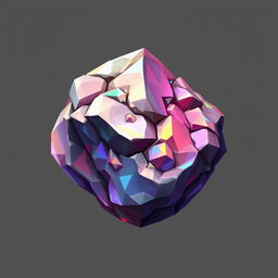 A detailed and artistic 2D sprite of a mineral with a transparent background