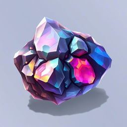 A detailed and artistic 2D sprite of a mineral with a transparent background