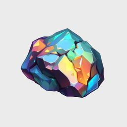 A detailed and artistic 2D sprite of a mineral with a transparent background