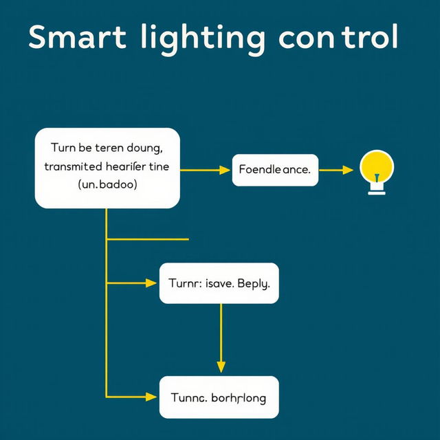 Create a flowchart illustrating a smart lighting control system for a room