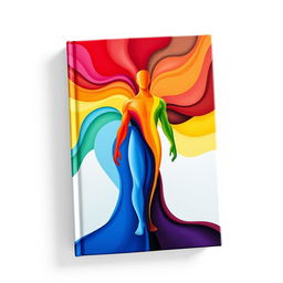 A captivating book cover illustrating the concept of different colors uniting to create a human