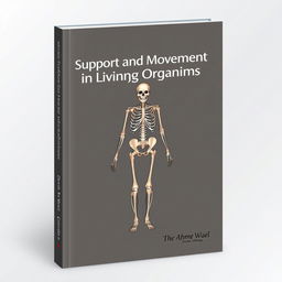 A captivating book cover design for the title "Support and Movement in Living Organisms"