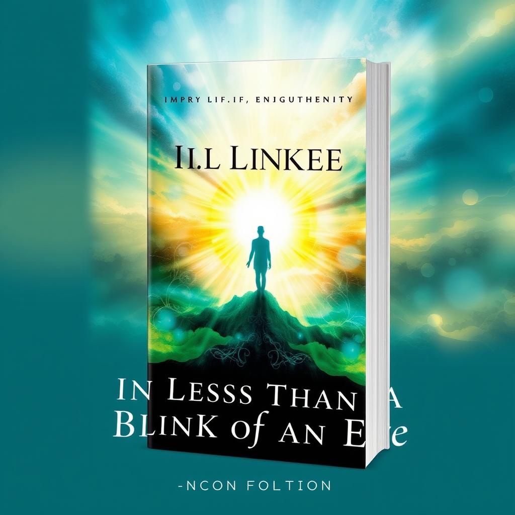 A non-fiction book cover titled "In Less Than a Blink of an Eye" focused on improving life and spirituality