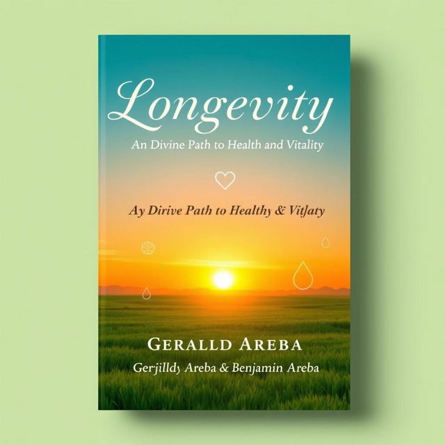 A book cover design featuring the title 'Longevity: A Divine Path to Health and Vitality' in elegant, bold typography centered at the top