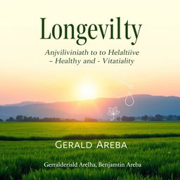 A book cover design featuring the title 'Longevity: A Divine Path to Health and Vitality' in elegant, bold typography centered at the top