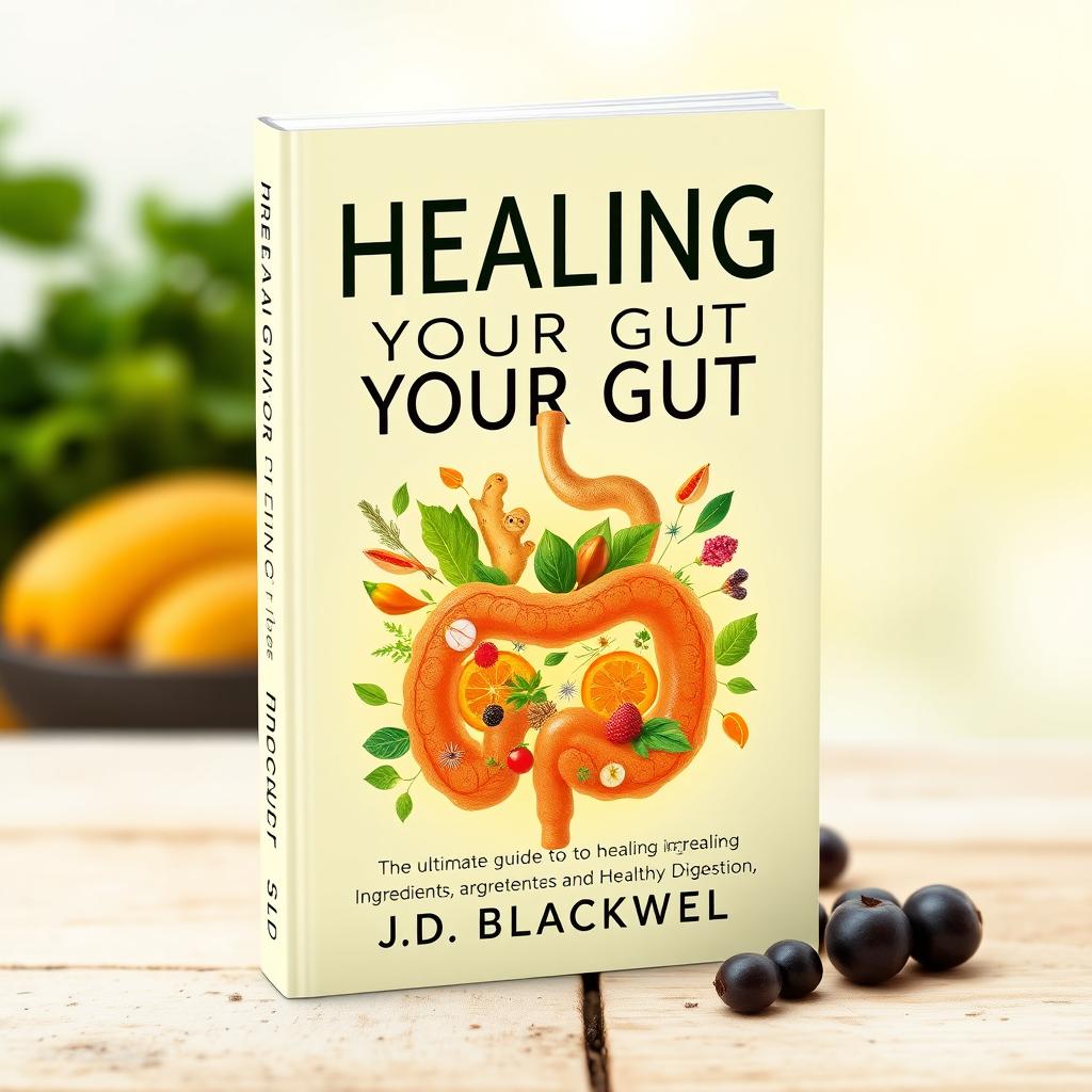 Book cover design for the title "Healing Your Gut" by J