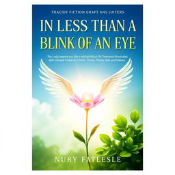 A non-fiction book cover titled "In Less Than a Blink of an Eye," focusing on rapidly improving life and spirituality with thematic chapters on Free Will, Innocence, Money, God, and Nature