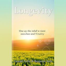 A book cover design for "Longevity: A Divine Path to Health and Vitality" with elegant, bold typography centered at the top for the title