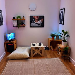 Create a budget-friendly gaming corner for a mobile gamer with essentials