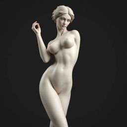 A beautifully crafted 3D female figure standing gracefully, exhibiting a classical artistic pose