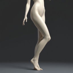 A beautifully crafted 3D female figure standing gracefully, exhibiting a classical artistic pose