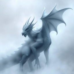 Create an image of a misty dragon in a fantasy style