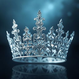 Create an image of a silver crown designed in a fantasy style