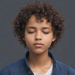 Anime-style profile picture featuring a sleepy, dark-skinned teenage boy with very short curly hair.