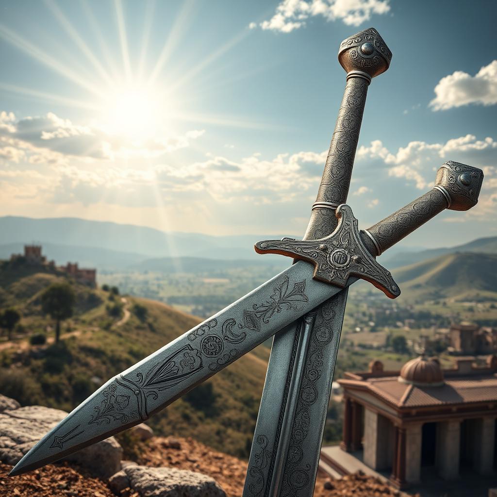 A very cool sword from the time of Christ, featuring detailed engravings that reflect the craftsmanship of the era