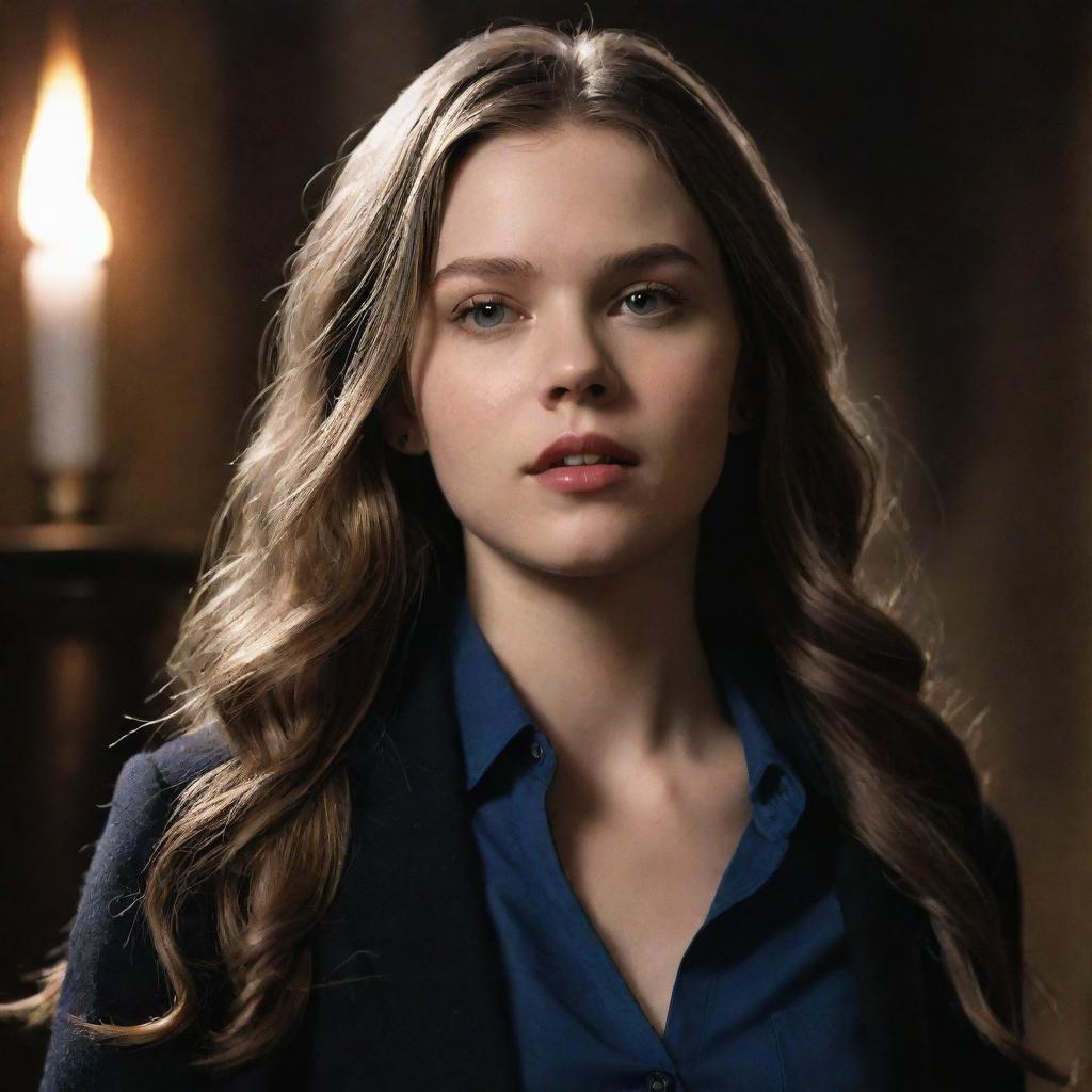 An artistic portrayal of Hope Mikaelson from the TV show, Legacies, expressing her supernatural abilities.