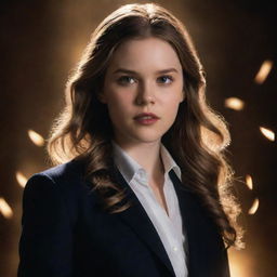 An artistic portrayal of Hope Mikaelson from the TV show, Legacies, expressing her supernatural abilities.