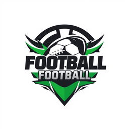 A logo design for a football broadcasting company, featuring a stylized football as the centerpiece