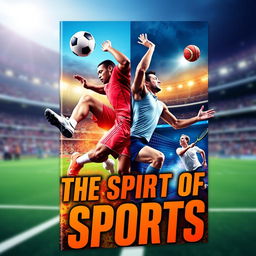 A dynamic and eye-catching sport ebook cover featuring a collage of various athletes in action