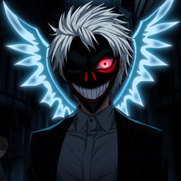 A dynamic portrayal of Kaneki Ken from the anime "Tokyo Ghoul