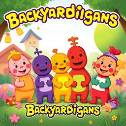 A Backyardigans poster in the style of Cocomelon, featuring bright colors and joyful expressions